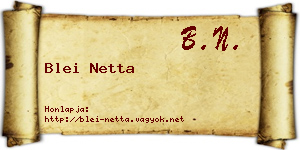 Blei Netta névjegykártya